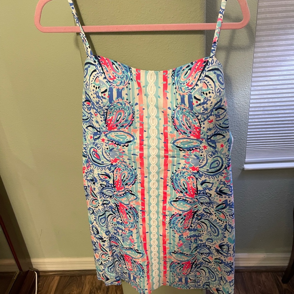 Lilly Pulitzer Shelli Blue and Pink Paisley Mini Dress